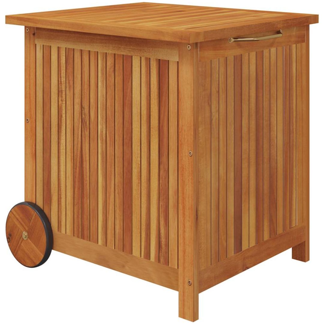 Dynbox med hjul massivt akaciaträ vidaXL 60 x 50 x 58 cm – bild 2