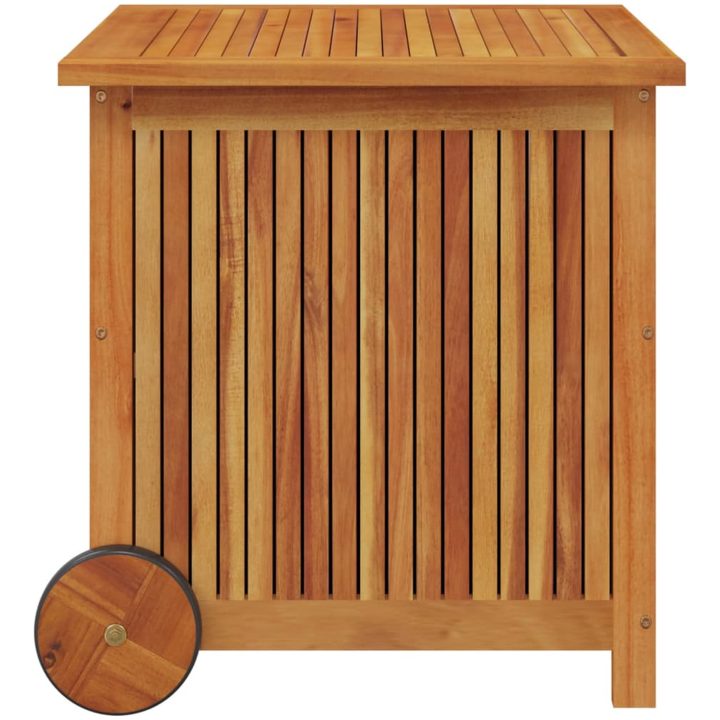 Dynbox med hjul massivt akaciaträ vidaXL 60 x 50 x 58 cm – bild 4