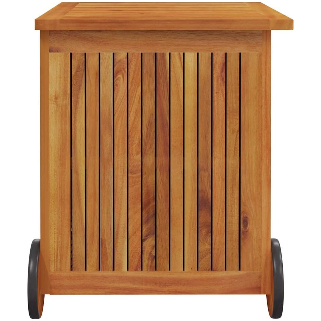 Dynbox med hjul massivt akaciaträ vidaXL 60 x 50 x 58 cm – bild 5