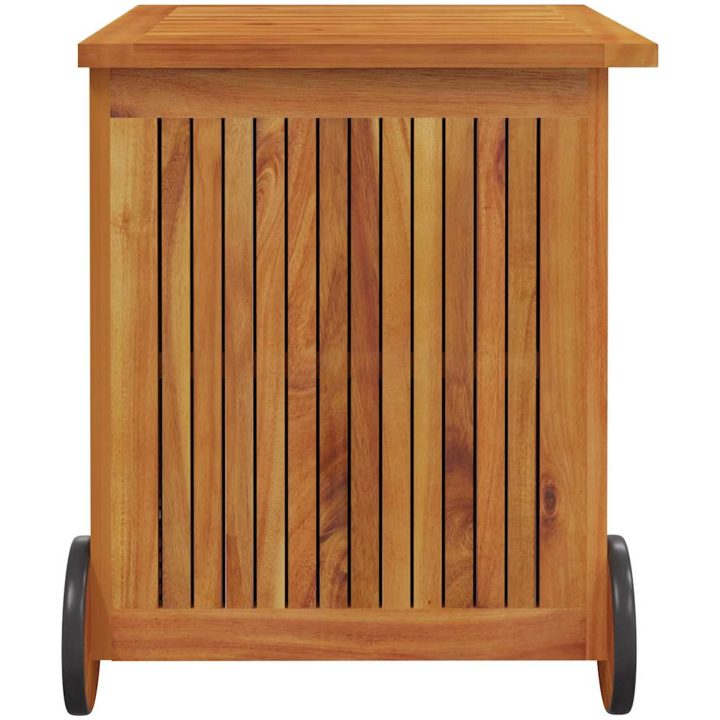 Dynbox med hjul massivt akaciaträ vidaXL 60 x 50 x 58 cm – bild 5