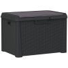 Dynbox med sittdyna antracit 125 l PP vidaXL – miniatyr 2