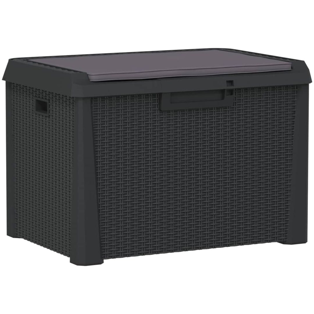 Dynbox med sittdyna antracit 125 l PP vidaXL – bild 2