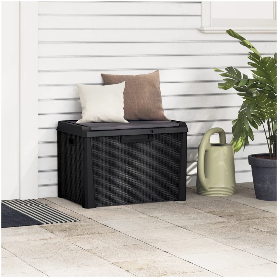 Dynbox med sittdyna antracit 125 l PP vidaXL – bild 3