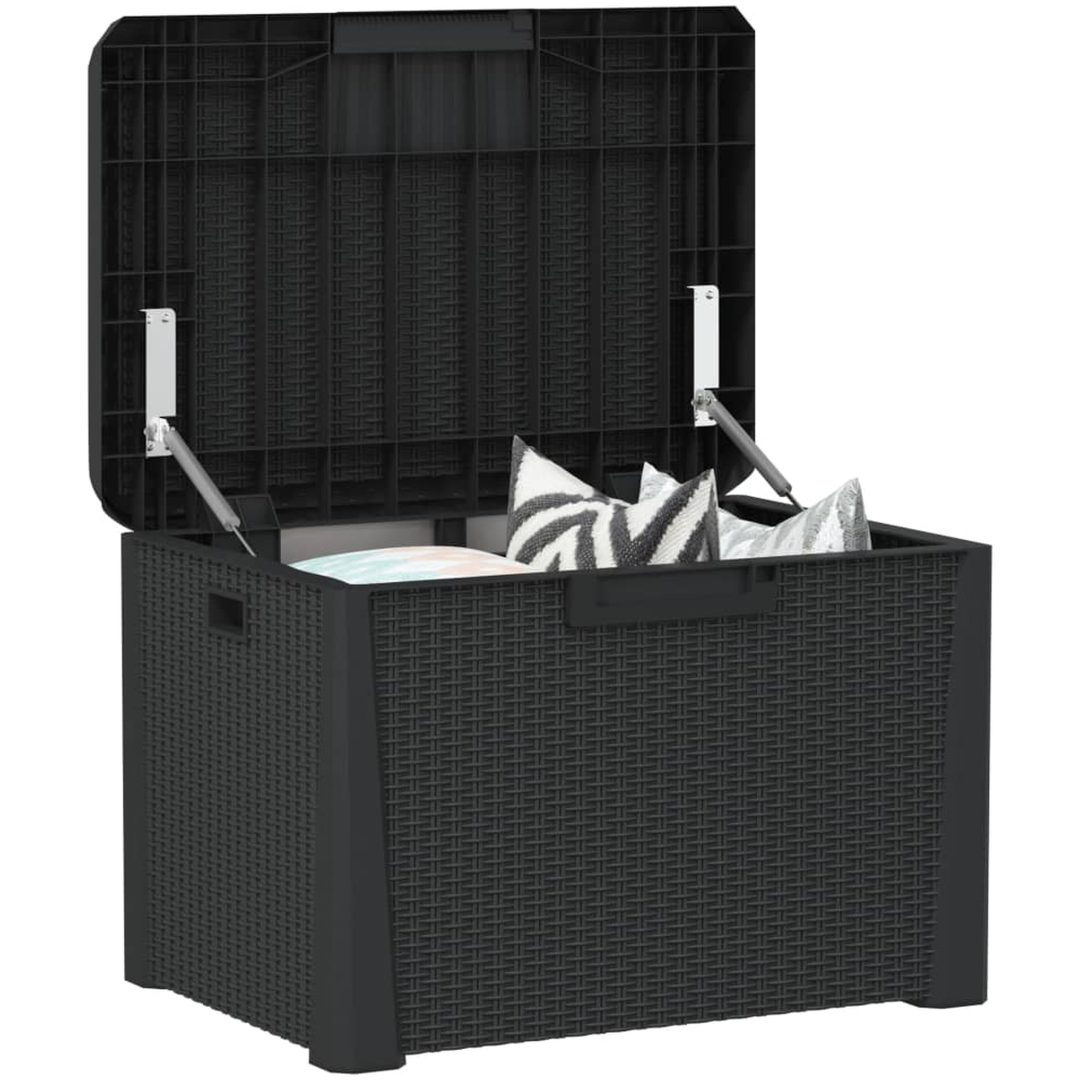 Dynbox med sittdyna antracit 125 l PP vidaXL – bild 4