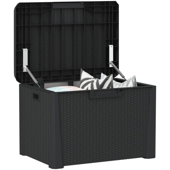 Dynbox med sittdyna antracit 125 l PP vidaXL – bild 4