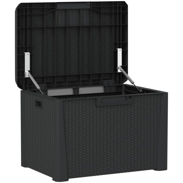 Dynbox med sittdyna antracit 125 l PP vidaXL – bild 5