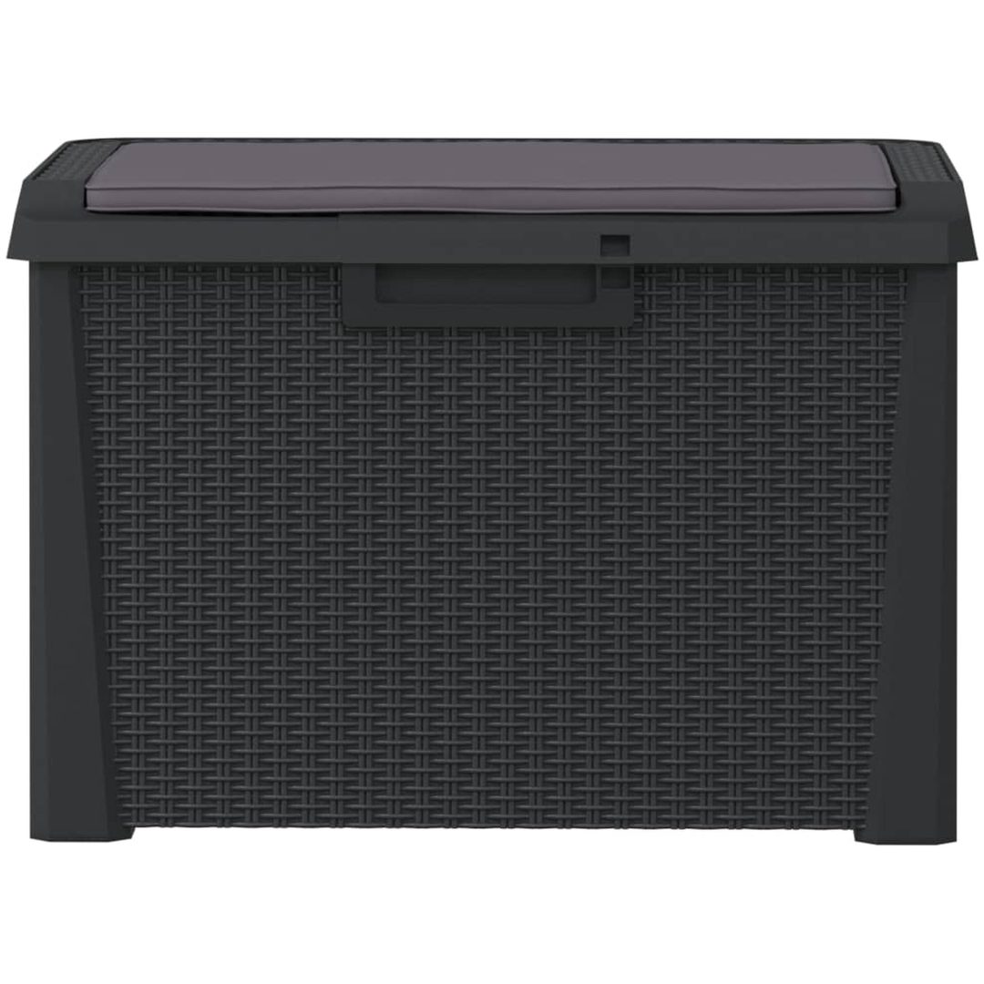 Dynbox med sittdyna antracit 125 l PP vidaXL – bild 6