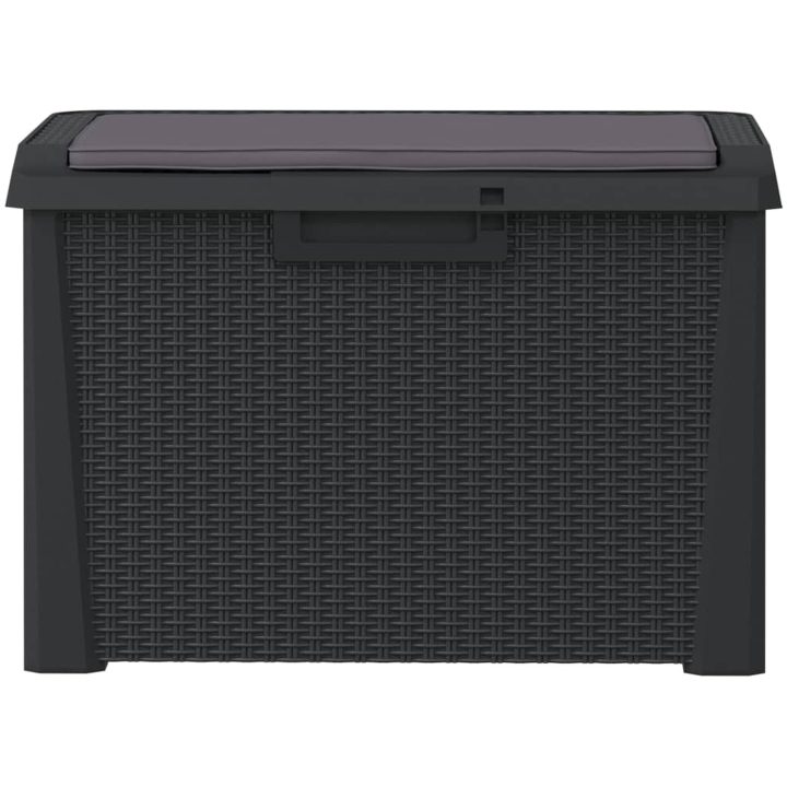 Dynbox med sittdyna antracit 125 l PP vidaXL – bild 6