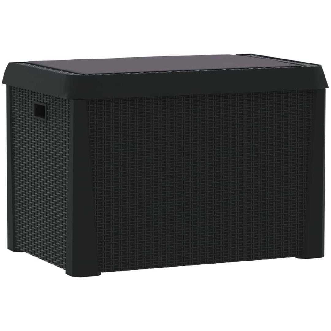 Dynbox med sittdyna antracit 125 l PP vidaXL – bild 8