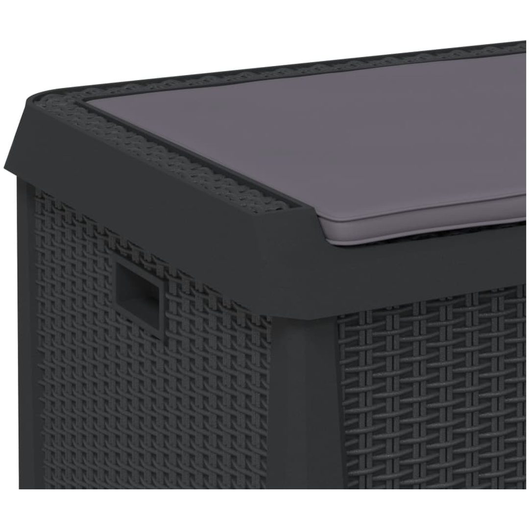 Dynbox med sittdyna antracit 125 l PP vidaXL – bild 9