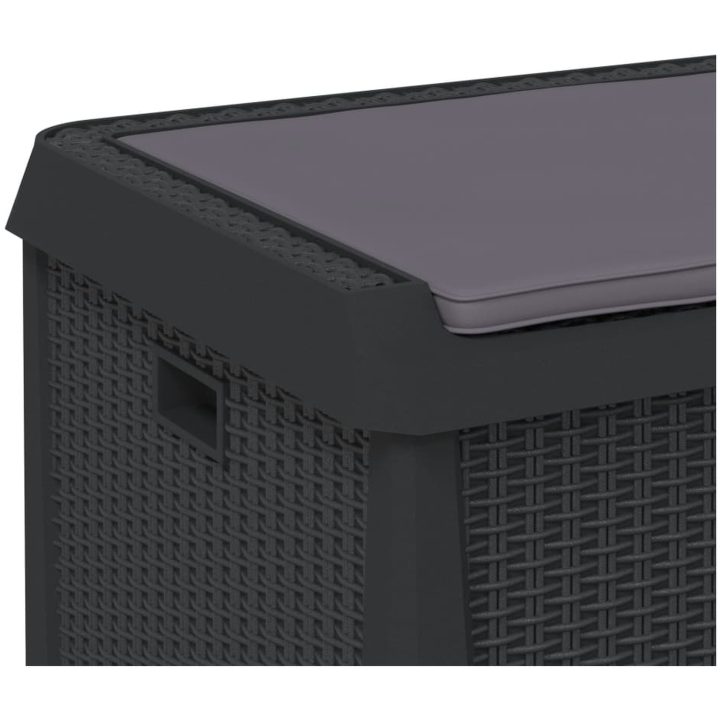 Dynbox med sittdyna antracit 125 l PP vidaXL – bild 9