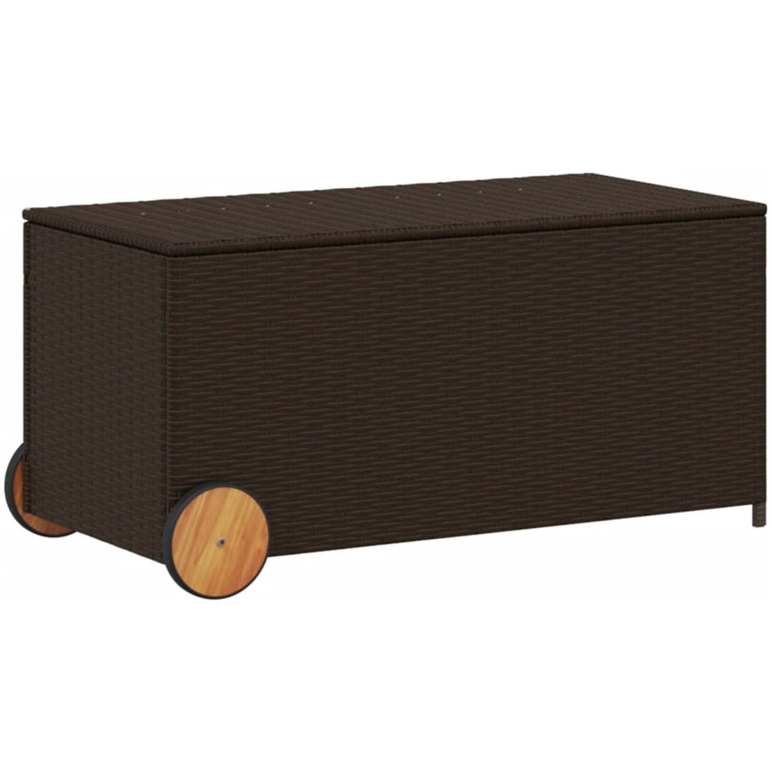 Dynbox på hjul brun 190L konstrottning vidaXL 107 x 55 x 50/53 cm – bild 2