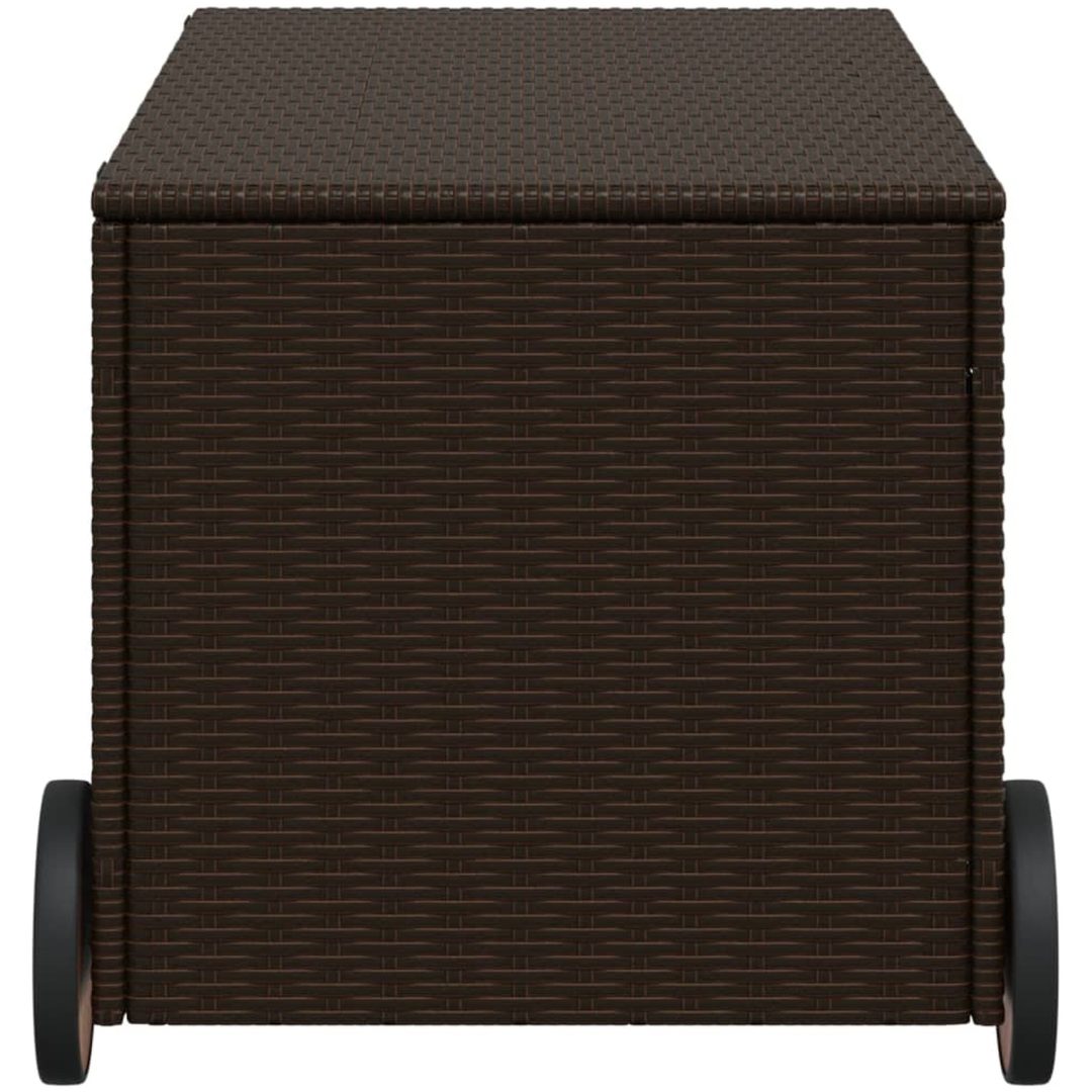 Dynbox på hjul brun 190L konstrottning vidaXL 107 x 55 x 50/53 cm – bild 5