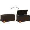 Dynbox på hjul brun 190L konstrottning vidaXL 107 x 55 x 50/53 cm – miniatyr 7