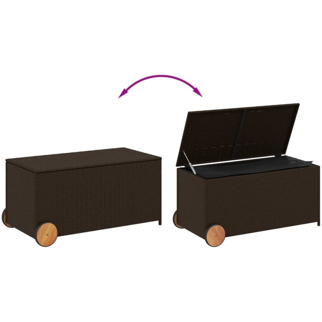 Dynbox på hjul brun 190L konstrottning vidaXL 107 x 55 x 50/53 cm – bild 7