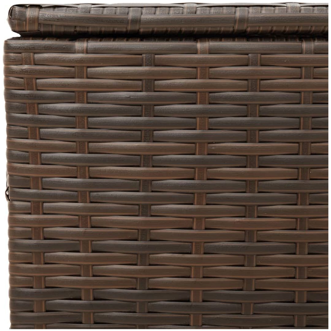 Dynbox på hjul brun 190L konstrottning vidaXL 107 x 55 x 50/53 cm – bild 9