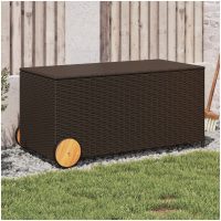 Dynbox på hjul brun 190L konstrottning vidaXL