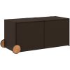 Dynbox på hjul brun 283L konstrottning vidaXL 127 x 55 x 56/59.5 cm – miniatyr 2