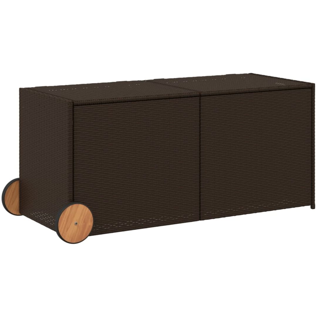 Dynbox på hjul brun 283L konstrottning vidaXL 127 x 55 x 56/59.5 cm – bild 2