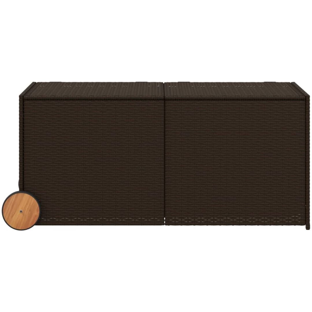 Dynbox på hjul brun 283L konstrottning vidaXL 127 x 55 x 56/59.5 cm – bild 4