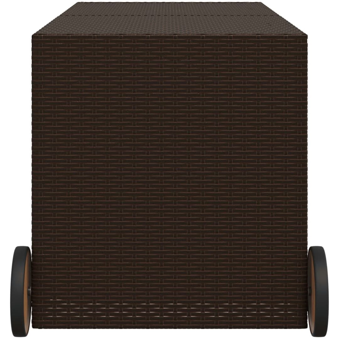 Dynbox på hjul brun 283L konstrottning vidaXL 127 x 55 x 56/59.5 cm – bild 5