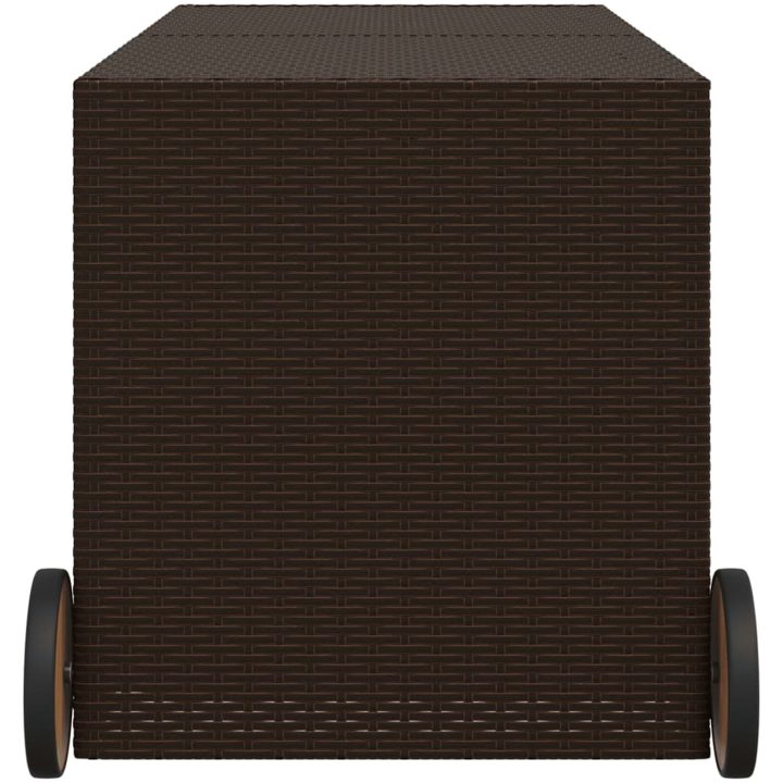 Dynbox på hjul brun 283L konstrottning vidaXL 127 x 55 x 56/59.5 cm – bild 5