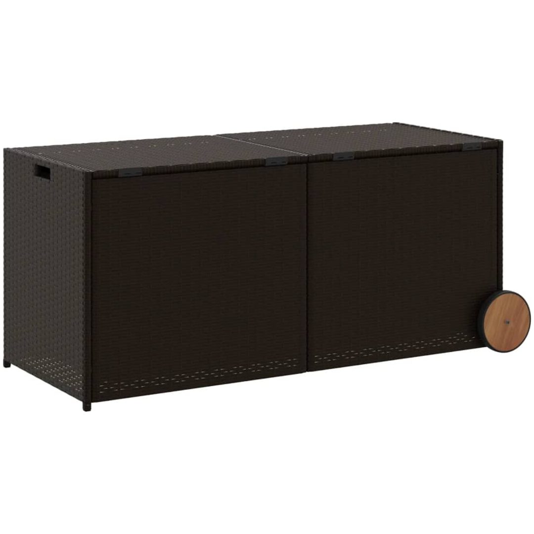 Dynbox på hjul brun 283L konstrottning vidaXL 127 x 55 x 56/59.5 cm – bild 6