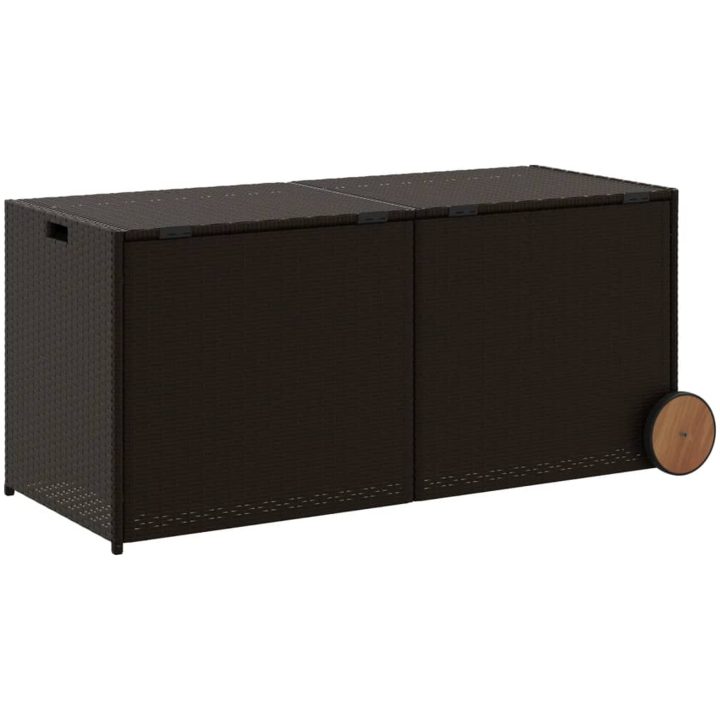 Dynbox på hjul brun 283L konstrottning vidaXL 127 x 55 x 56/59.5 cm – bild 6