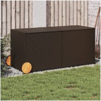 Dynbox på hjul brun 283L konstrottning vidaXL
