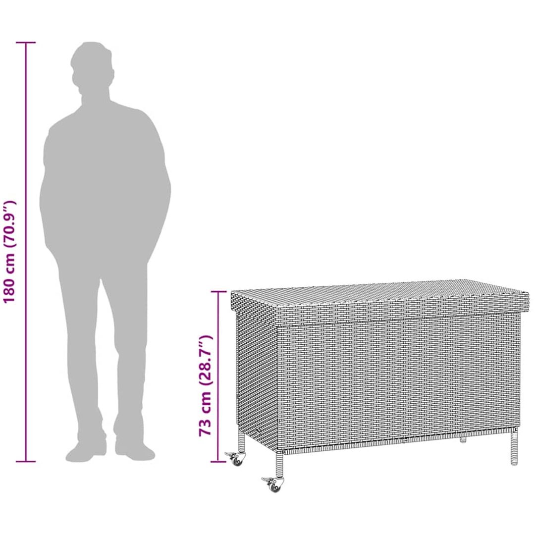 Dynbox på hjul brun konstrottning vidaXL 110 x 55 x 73 cm – bild 12