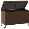 Dynbox på hjul brun konstrottning vidaXL 110 x 55 x 73 cm – miniatyr 3