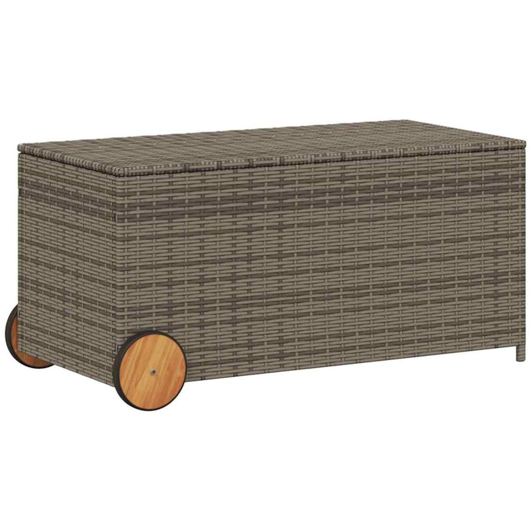 Dynbox på hjul grå 190L konstrottning vidaXL 107 x 55 x 50/53 cm – bild 2