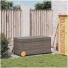 Dynbox på hjul grå 190L konstrottning vidaXL 107 x 55 x 50/53 cm – miniatyr 3