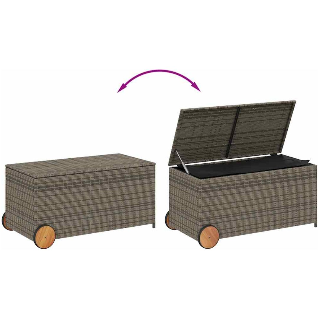 Dynbox på hjul grå 190L konstrottning vidaXL 107 x 55 x 50/53 cm – bild 7