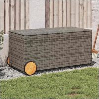 Dynbox på hjul grå 190L konstrottning vidaXL