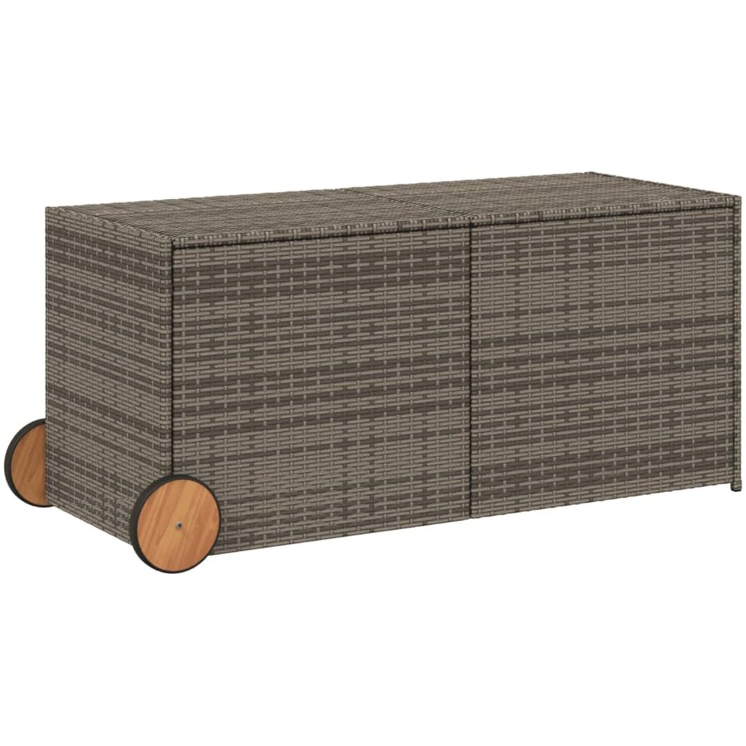 Dynbox på hjul grå 283L konstrottning vidaXL 127 x 55 x 56/59.5 cm – bild 2