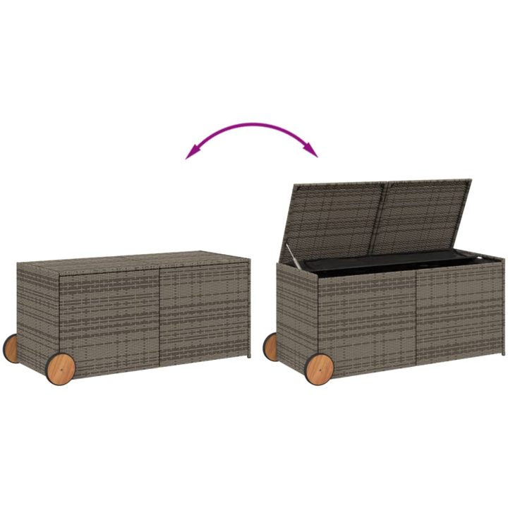 Dynbox på hjul grå 283L konstrottning vidaXL 127 x 55 x 56/59.5 cm – bild 7