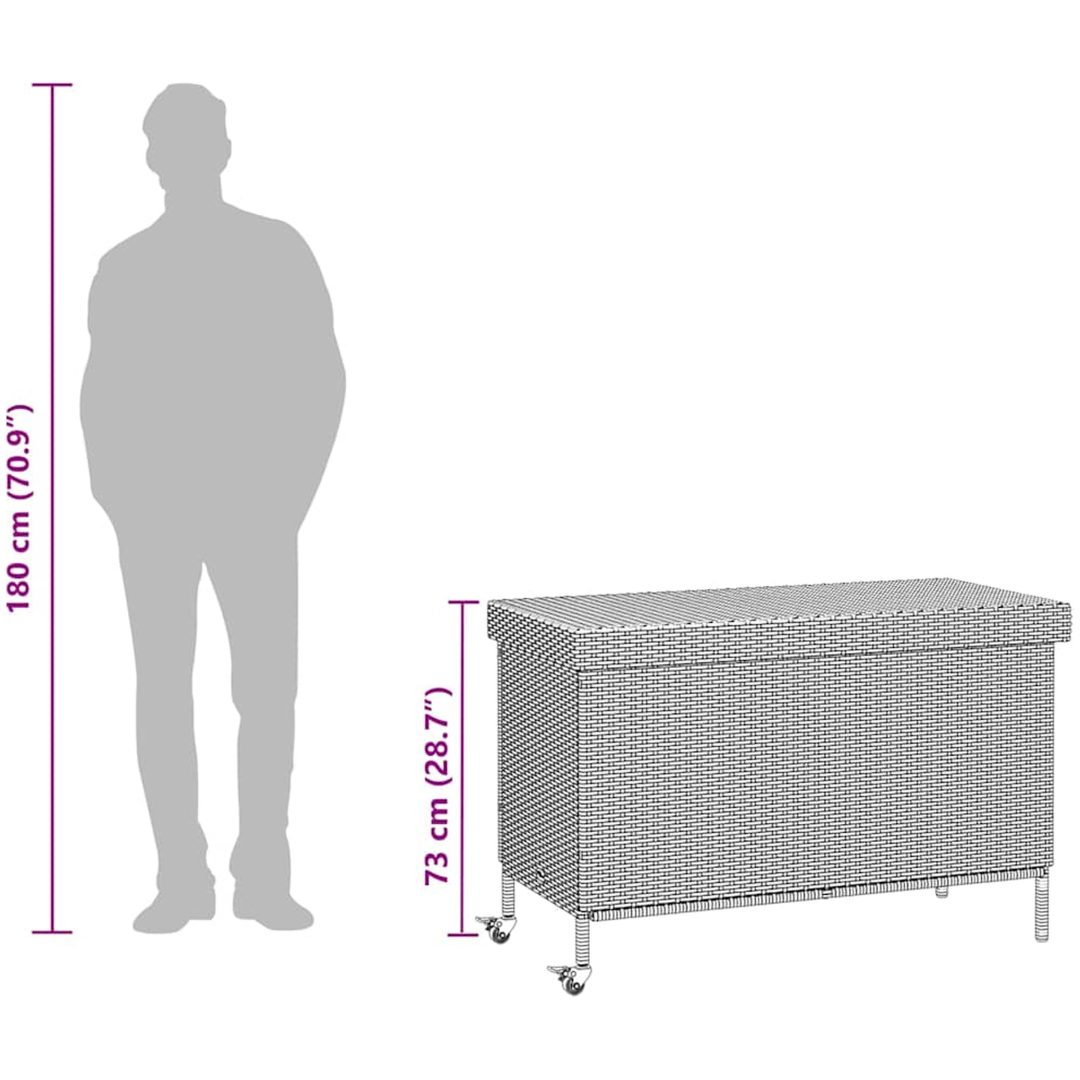 Dynbox på hjul grå konstrottning vidaXL 110 x 55 x 73 cm – bild 12