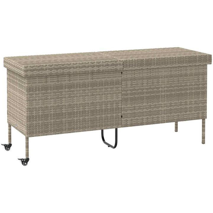 Dynbox på hjul ljusgrå konstrottning vidaXL 160 x 55 x 75 cm – bild 2