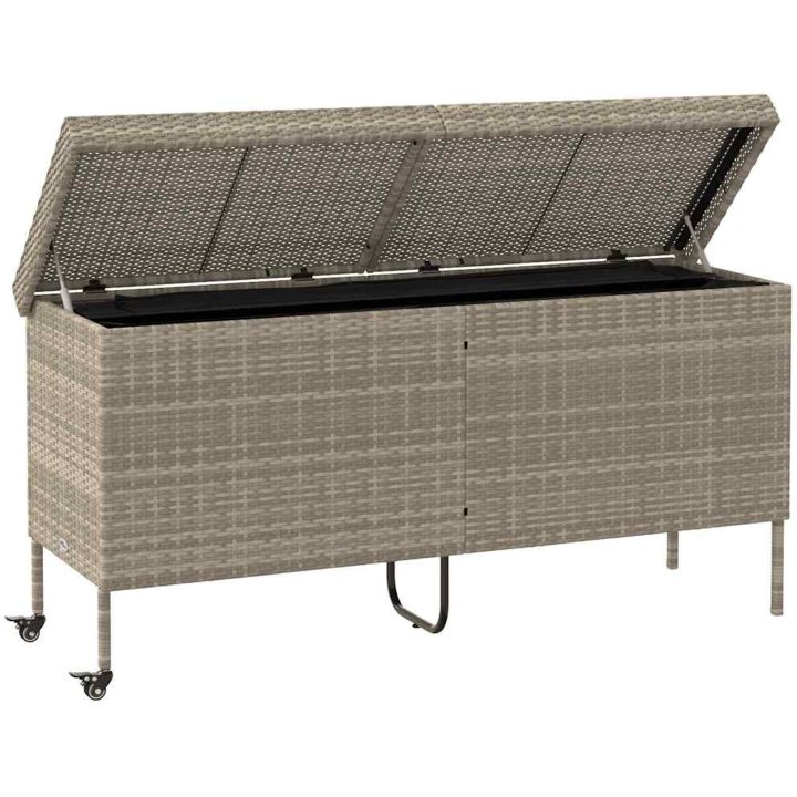 Dynbox på hjul ljusgrå konstrottning vidaXL 160 x 55 x 75 cm – bild 4