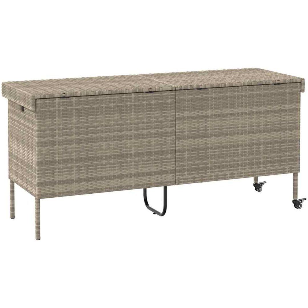 Dynbox på hjul ljusgrå konstrottning vidaXL 160 x 55 x 75 cm – bild 6