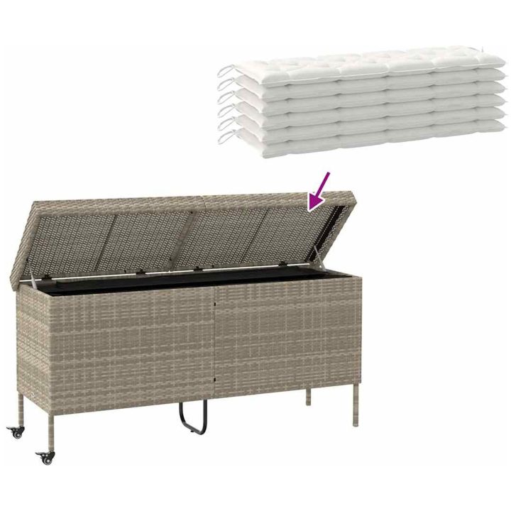 Dynbox på hjul ljusgrå konstrottning vidaXL 160 x 55 x 75 cm – bild 7