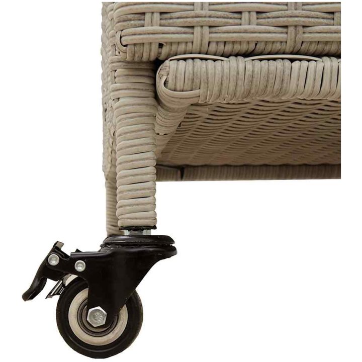 Dynbox på hjul ljusgrå konstrottning vidaXL 160 x 55 x 75 cm – bild 9