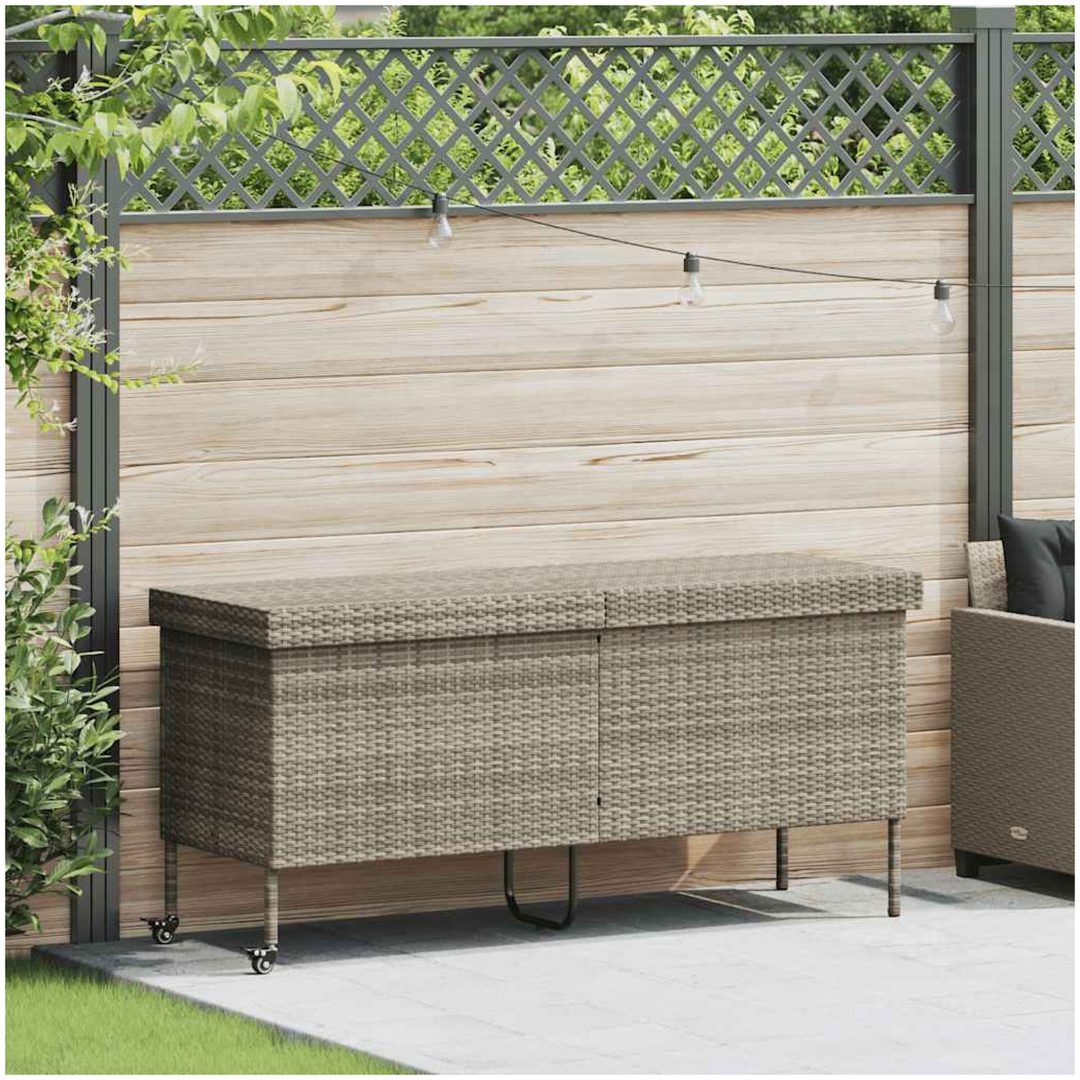 Dynbox på hjul ljusgrå konstrottning vidaXL 160 x 55 x 75 cm