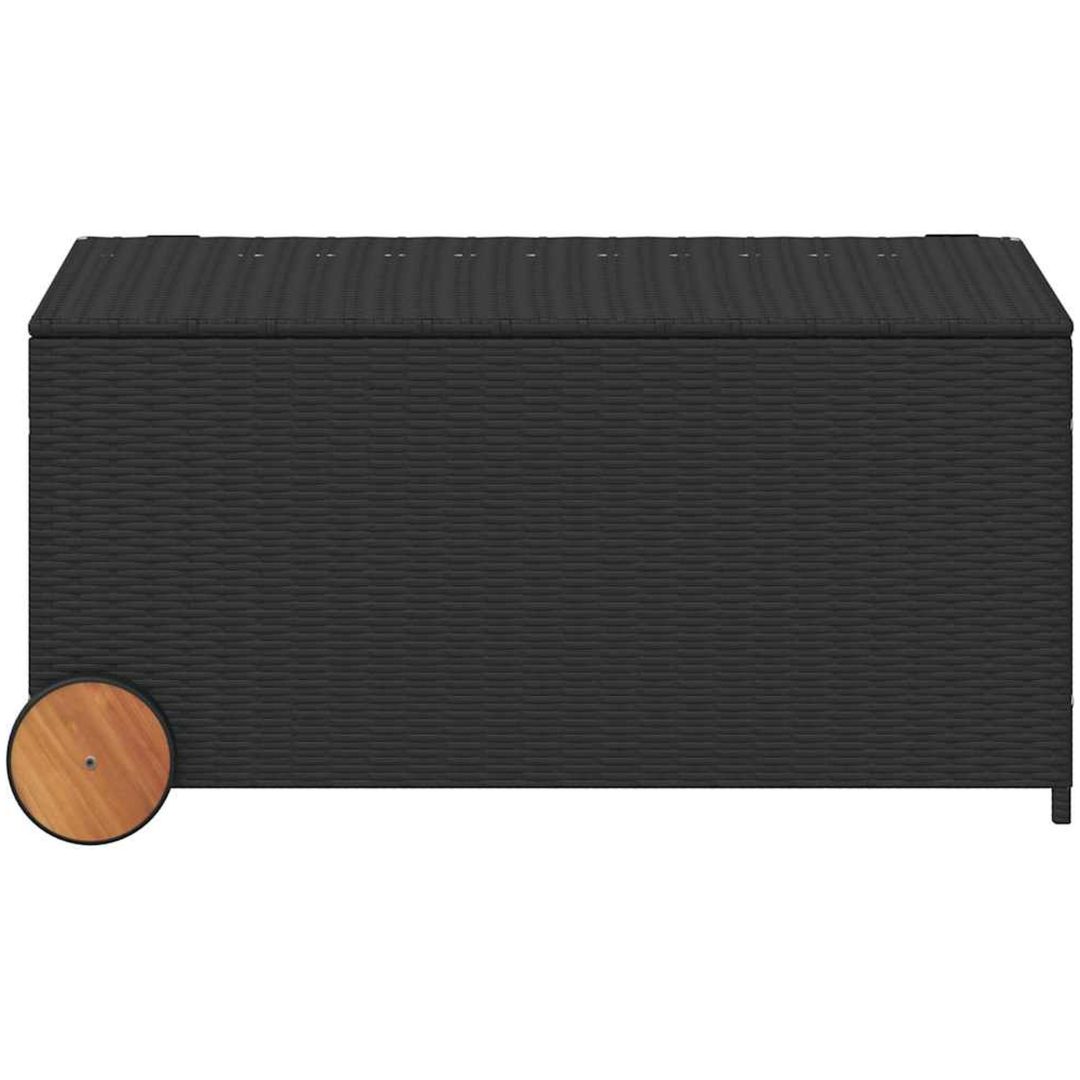 Dynbox på hjul svart 190L konstrottning vidaXL 107 x 55 x 50/53 cm – bild 4
