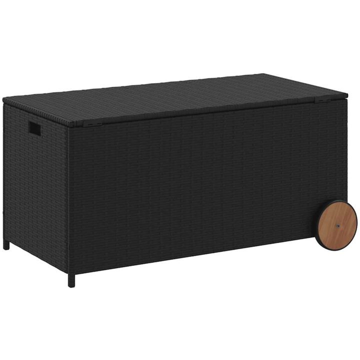 Dynbox på hjul svart 190L konstrottning vidaXL 107 x 55 x 50/53 cm – bild 6
