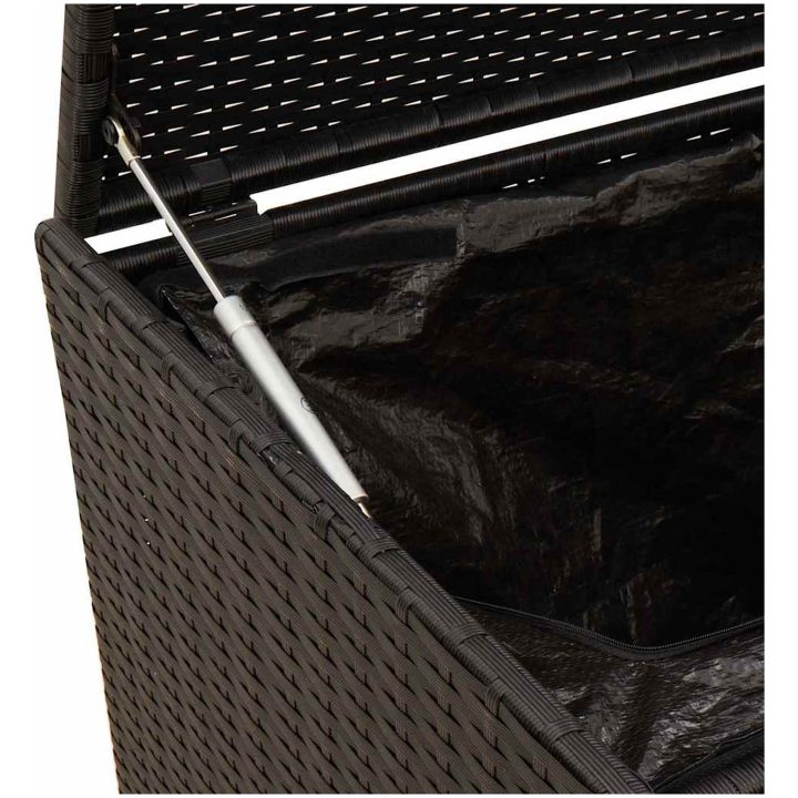 Dynbox på hjul svart 190L konstrottning vidaXL 107 x 55 x 50/53 cm – bild 8