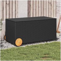 Dynbox på hjul svart 190L konstrottning vidaXL