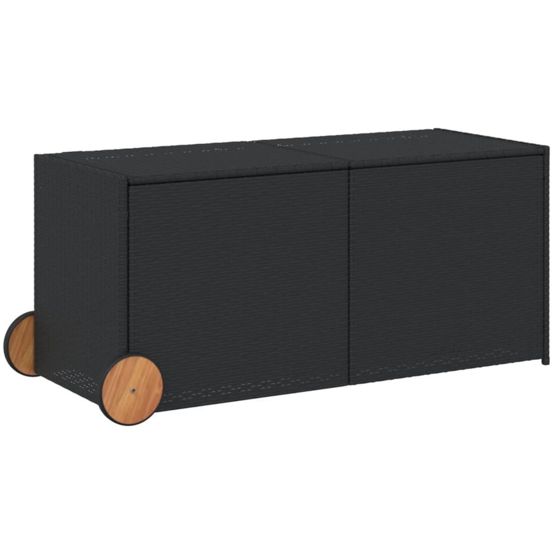 Dynbox på hjul svart 283L konstrottning vidaXL 127 x 55 x 56/59.5 cm – bild 2