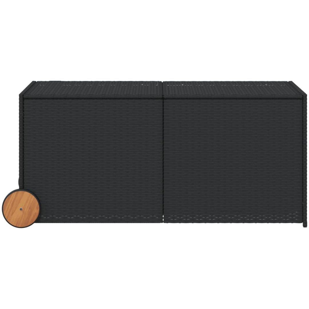Dynbox på hjul svart 283L konstrottning vidaXL 127 x 55 x 56/59.5 cm – bild 4